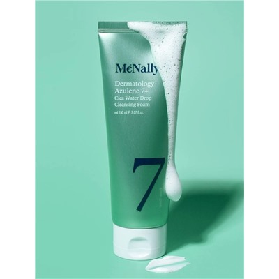 MCNALLY - ПЕНКА ДЛЯ УМЫВАНИЯ С АЗУЛЕНОМ И ЭКСТРАКТОМ ЦЕНТЕЛЛЫ DERMATOLOGY AZULENE 7+ CICA WATER DROP CLEANSING FOAM, 150 МЛ