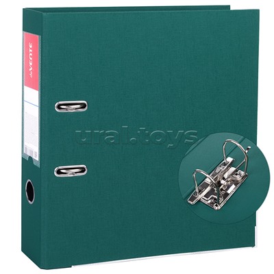 Папка с арочным механизмом A4 75 мм PP двусторонний разобранная, металлическая окантовка, запечатка форзаца, наварной карман с этикеткой, зеленая