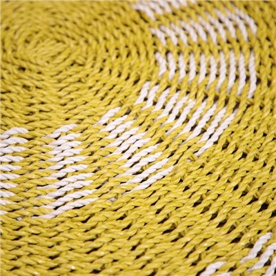 Ковёр на пол круглый пластиковый «Кольца», 80 см, пластик, жёлтый