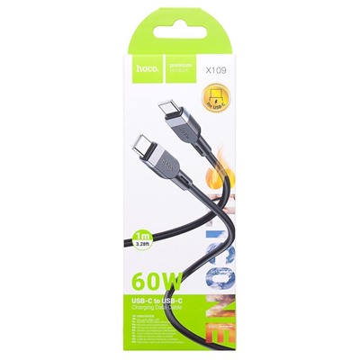 Кабель Type-C - Type-C Hoco X109 PD 60W 100см 3A  (black)
