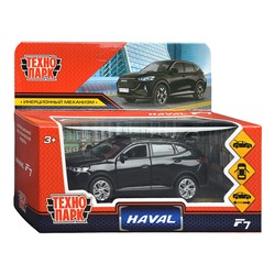 Машина металл "Haval f7",  12 см, (дв, багаж, черный) инерц., в коробке