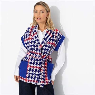 Жилет с карманами на запах, Модное измерение (яркий, с поясом)