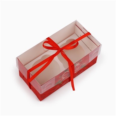 Коробка для капкейка «С Новым годом!», 8×16×7.5 см