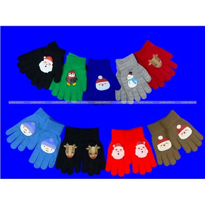 Перчатки детские с начесом НОВОГОДНИЕ арт. 5157