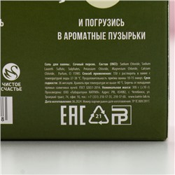 Соль для ванны с сухой пеной «Новый Год», 300 г, аромат персикового пирога, Чистое счастье