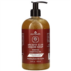 Zion Health, Ancient Clay Liquid Soap, Thieves Essential Oil, 16 fl oz (473 ml)