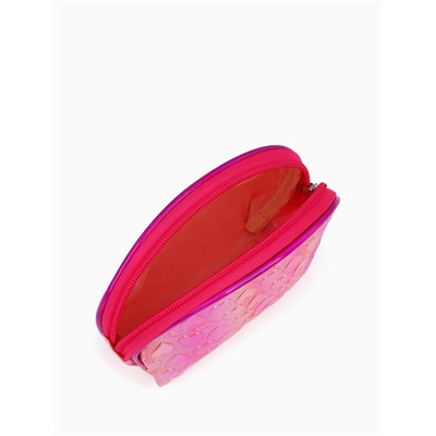 Набор простых косметичек на молниях 2 в 1, с рисунком, малиновый