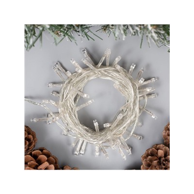 Гирлянда «Нить» 5 м, IP20, прозрачная нить, 50 LED, 8 режимов, 220 В, свечение мульти