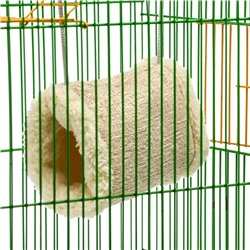 Подвесной меховой туннель для грызунов, 19×12×13 см, бежевый