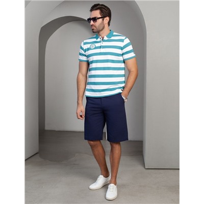 Футболка-поло фактурного материала пике