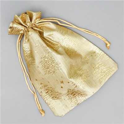 Мешочек подарочный новогодний парча «Золотые мгновения», 16×24 см ± 1.5 см