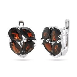 Серьги из серебра гранат, Лада