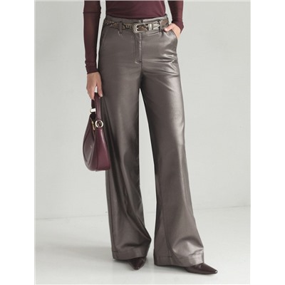 Джинсы трубы металлик прямые из эластичного денима