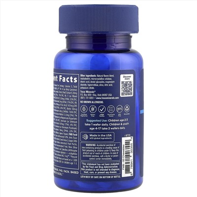 Trace Minerals Research, Feed My Brain, для детей, со вкусом фруктового пунша, 60 жевательных вафель