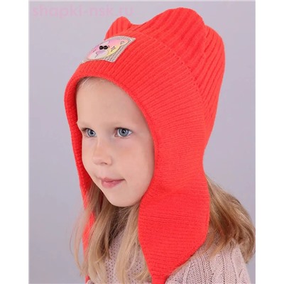 07-2-H Комплект для девочки флис (ушанка+снуд) (50-52)