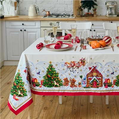 Скатерть новогодняя «Этель. Новогодняя сказка», 150×110 см ±3 см с ГМВО, 100% хлопок