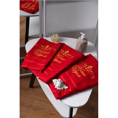 14418/3 Жена царя полотенце махровое плотность 350гр (Бордо)