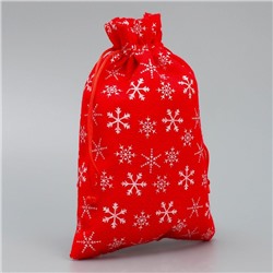 Мешочек подарочный новогодний холща «Парад снежинок», 16×24 см ± 1.5 см