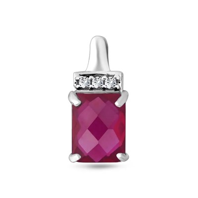 Подвеска, 1 рубин корунд октагон 6х8 мм 1.88ct, Харден