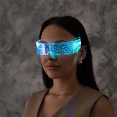 Светодиодные очки «Сияние», 14.5×4.5×18 см, батарейки CR2032×2 (в комплекте), 3 режима, свечение RGB