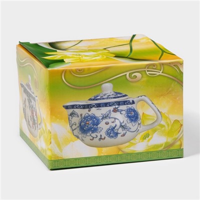 Чайник заварочный с металлическим ситом «Пейзаж», 200 мл, керамика, оранжевый