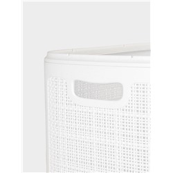 Плетёная корзина для белья с крышкой «Лён», 100 л, 43×32×80 см, белая