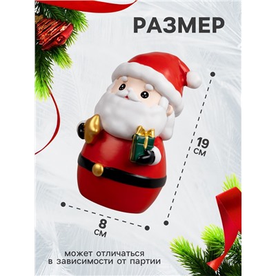 Светодиодная фигура «Дед Мороз» 8×19×8 см, пластик, от батареек LR44×3, свечение тёплое белое