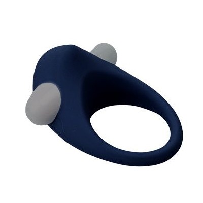 Гладкое синее эрекционное виброкольцо STIMU RING