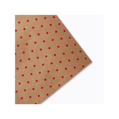 Бумага упаковочная крафт в рулоне «Горох красный», 0.68×7 м