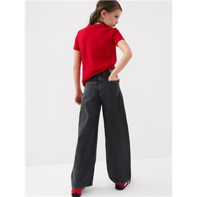 Брюки текстильные джинсовые для девочек