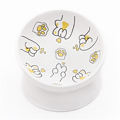 Миска «Лапа Кота», 150 мл, 13×9 cм, керамика, белая