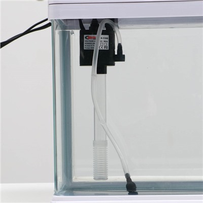 Аквариум SeaStar HX-240ZF в комплекте: LED-лампа двухцветная, фильтр 200 л/ч, 12 л, белый