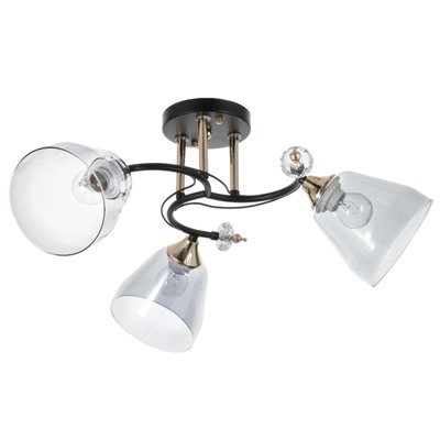 Светильник потолочный BayerLux «Клео», 3×Е27 40 Вт, чёрный, 58×58×24 см