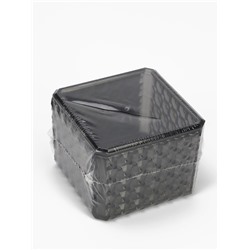 УЦЕНКА Органайзер с крышкой 1секц Black Secret 9.5×9.5×7 см чёрн пакет вклад QF