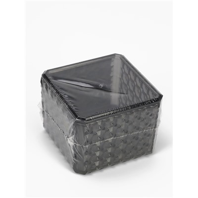 УЦЕНКА Органайзер с крышкой 1секц Black Secret 9.5×9.5×7 см чёрн пакет вклад QF