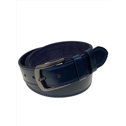 Ремень мужской из натуральной кожи, цвет синий