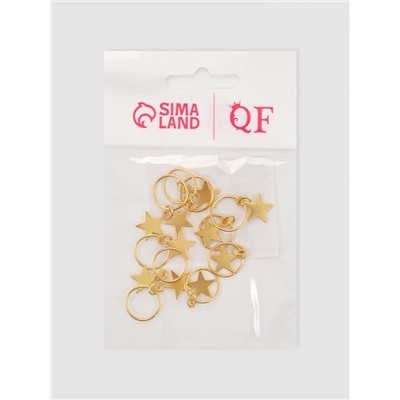 Пирсинг для волос «Звезда», 2.8×1.3 см, 10 шт., цвет золотистый