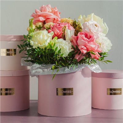 Набор коробок для цветов 4 в 1, упаковка подарочная, «Нежные тона», 14×14×13 см - 20×20×17.5 см