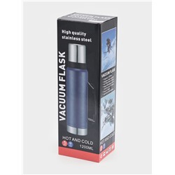 Термос Мастер К «Движение», 1.2 л, с кружкой, сохраняет тепло 18 ч, 36×11 см, нержавеющая сталь, серебристый