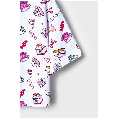 Комплект трикотажный для девочек: фуфайка (футболка), шорты PLAYTODAY, 1239772