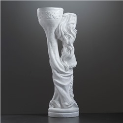 Фигура с кашпо «Девушка - нимфа», 30×23×83 см, 1.2 л, гипс, белая