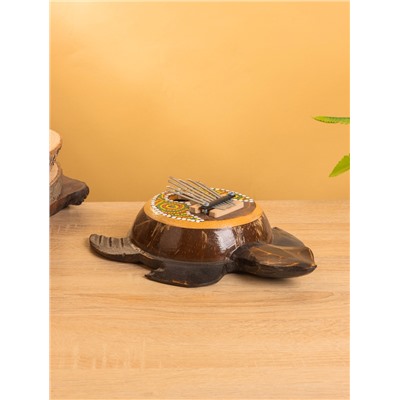 Сувенирный музыкальный инструмент Калимба «Черепаха», 18×24×6 см, албезия, кокос