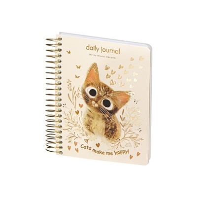 Ежедневник недатированный А6 272 стр. на спирали "КОТИКИ ПРИНОСЯТ СЧАСТЬЕ" 3-703/07 Bruno Visconti