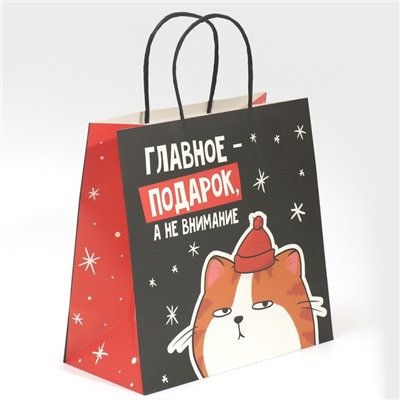 Пакет подарочный новогодний «Счастье», 22×22×11 см