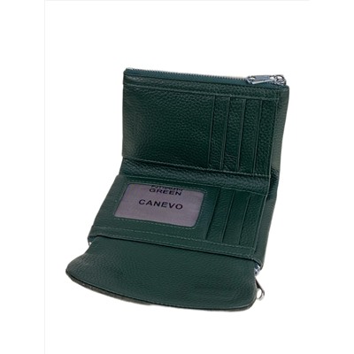 Женский кошелёк  из натуральной кожи, цвет зеленый