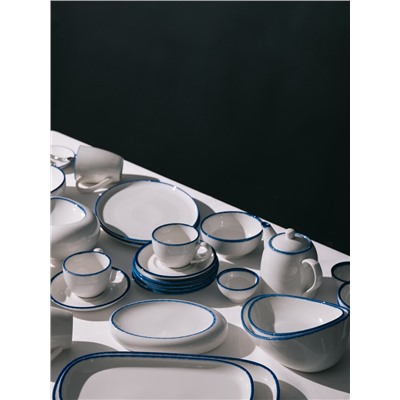 Салатник Magistro Blue Lagoon, 450 мл, 13×6.3 см, фарфор, белый