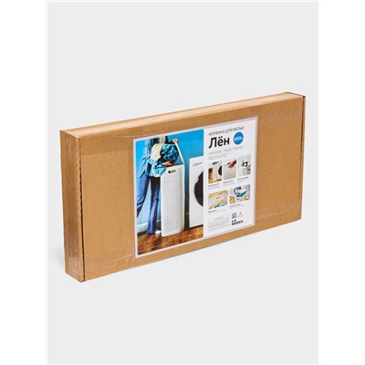 Плетёная корзина для белья с крышкой «Лён», 100 л, 43×32×80 см, белая