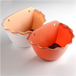 Кашпо для цветов настенное «Волна», пластик, 3 л, МИКС