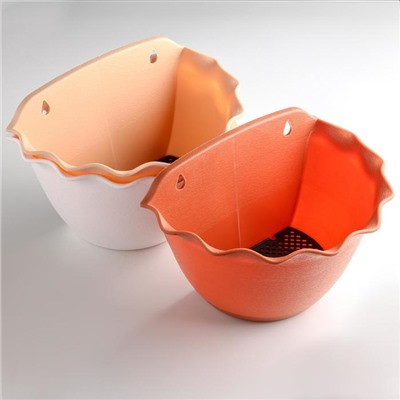 Кашпо для цветов настенное «Волна», пластик, 3 л, МИКС