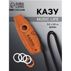 Казу Music Life, деревянный, 9.5×2.8 см, эллипс